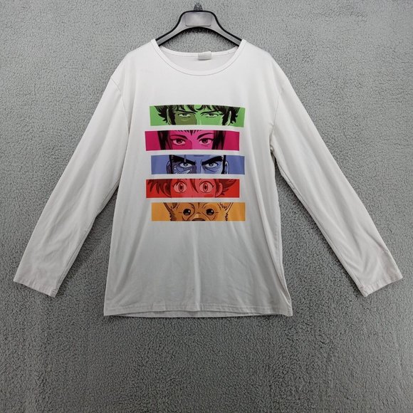 Demon Slayer Shirt Mens Large White Japanese Anime‎ Long Sleeve Tee Super Soft - Picture 1 of 11